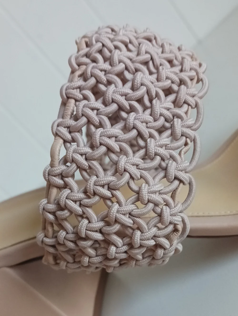 ALEXANDRE BIRMAN NEW TAN LANNY MACRAME MULES